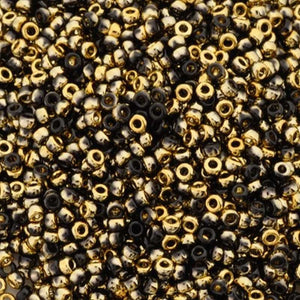 Seed Beads-15/0 Round-401 Black Amber-Miyuki-7 Grams