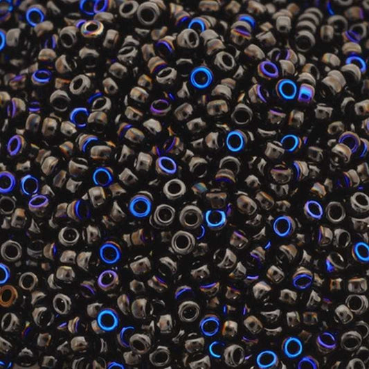 Seed Beads-15/0 Round-401 Black Azuro-Miyuki-7 Grams