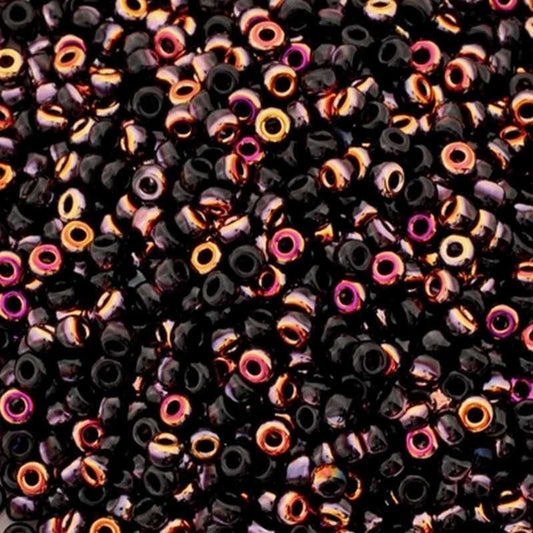 Seed Beads-15/0 Round-401 Black Sliperit-Miyuki-7 Grams