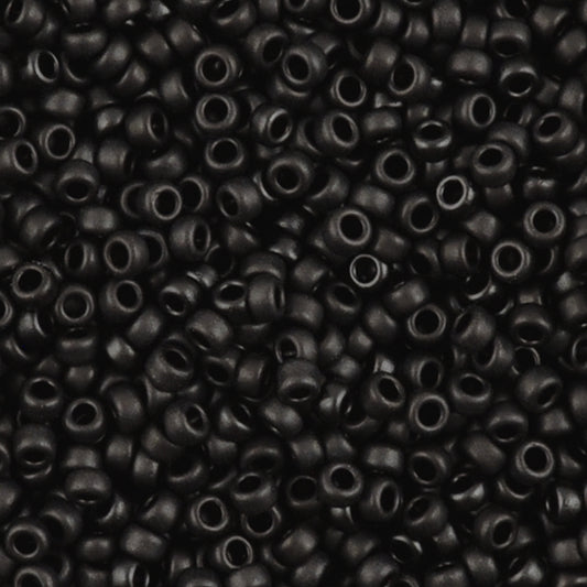 Seed Beads-15/0 Round-401SF Semi-Frosted Black-Miyuki-7 Grams