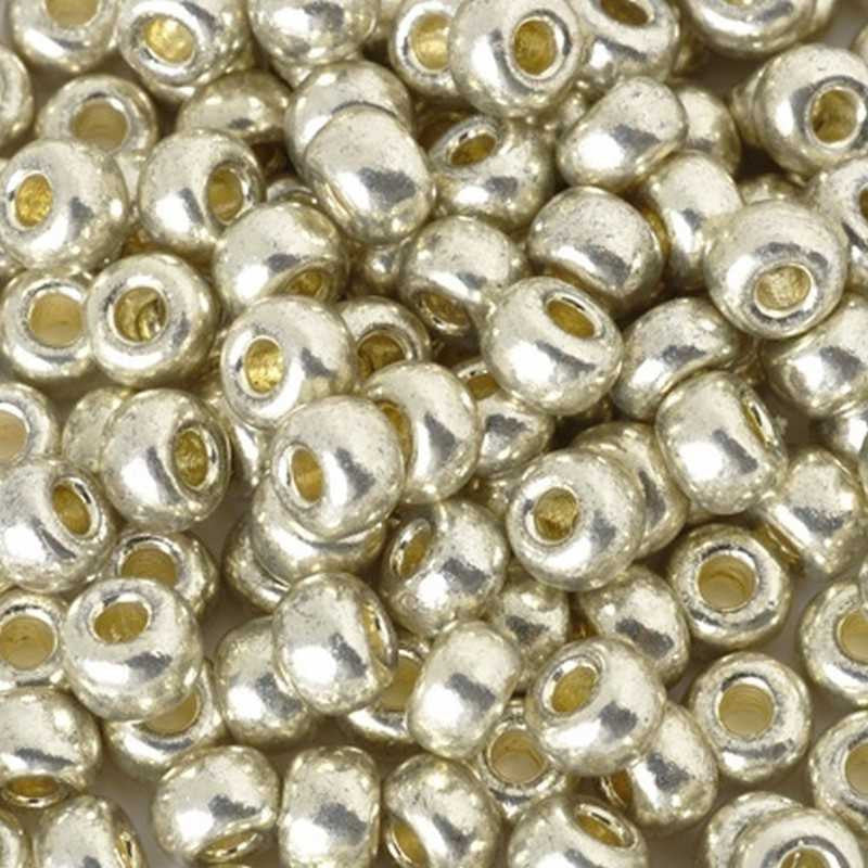Seed Beads-15/0 Round-4201 Duracoat Galvanized Silver-Miyuki-16 Grams