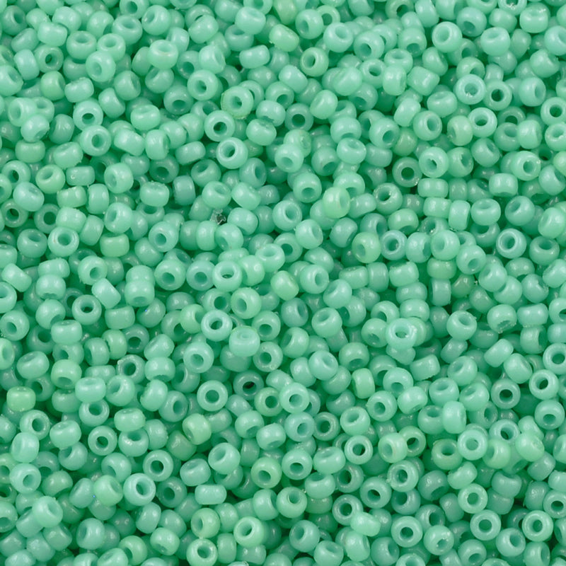 Seed Beads-15/0 Round-4475 Duracoat Dyed Opaque Sea Opal-Miyuki-7 Grams