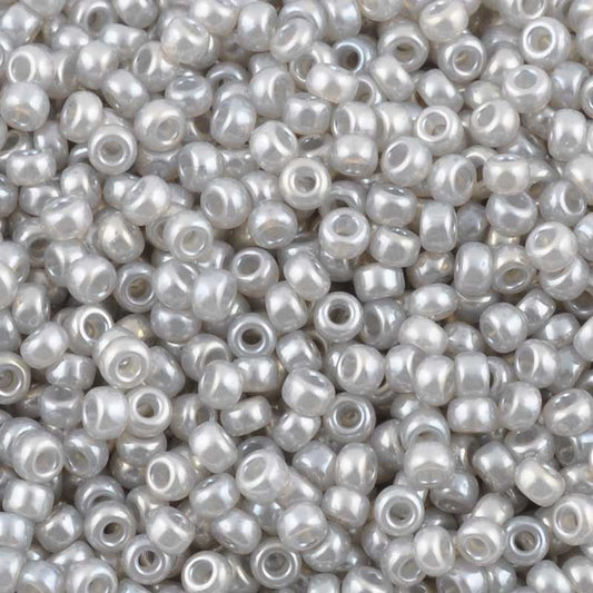 Seed Beads-15/0 Round-526 Silver Gray Ceylon-Miyuki-16 Grams