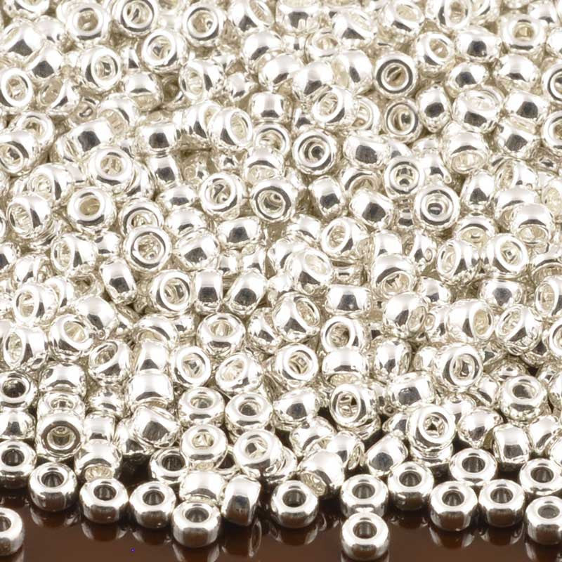 Seed Beads-Round-961 Bright Sterling Plated-Miyuki