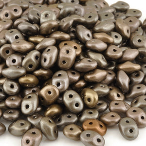 Seed Beads-2.5x5mm Superduo-225 Zinc Iris-Czech-7 Grams