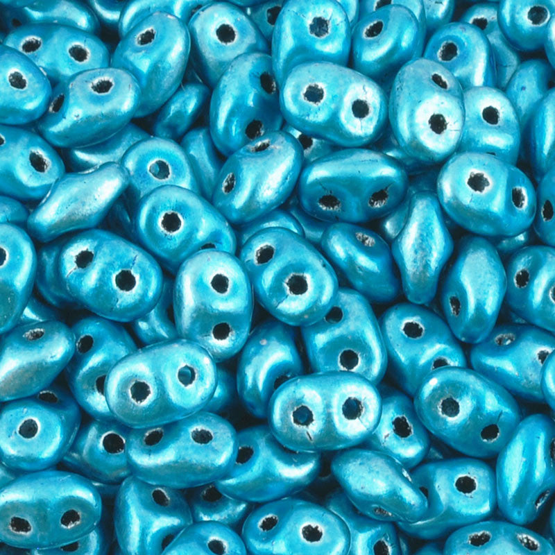 Seed Beads-2.5x5mm Superduo-245 Metalust Turquoise