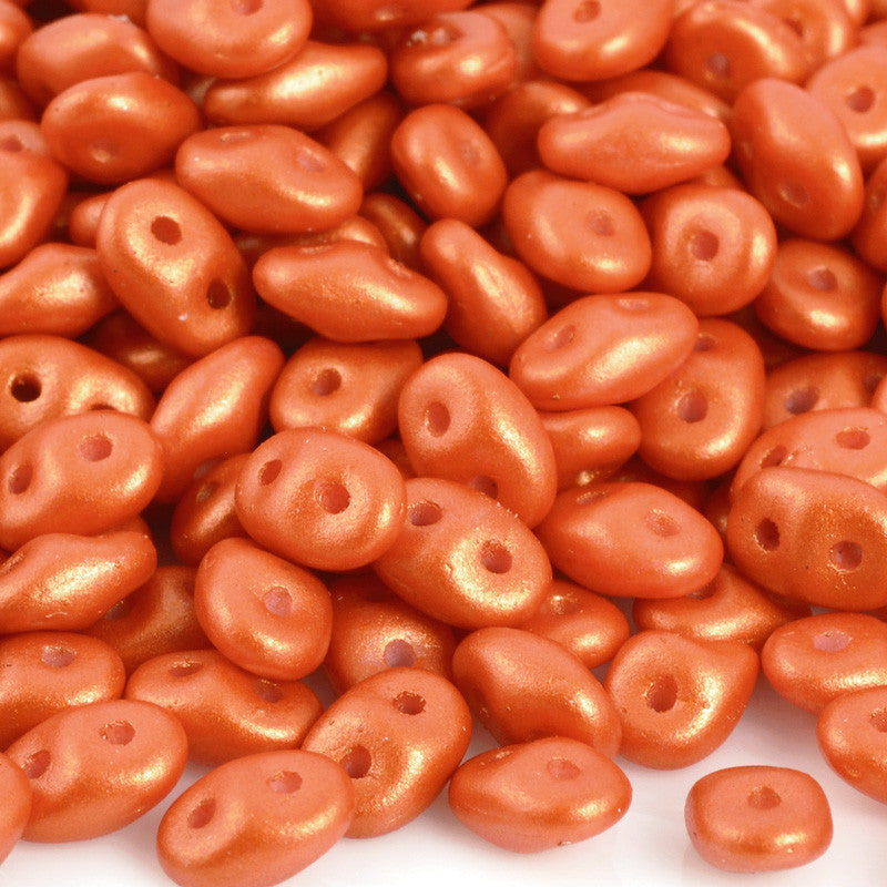 Seed Beads-2.5x5mm Superduo-248 Gold Shine Orange