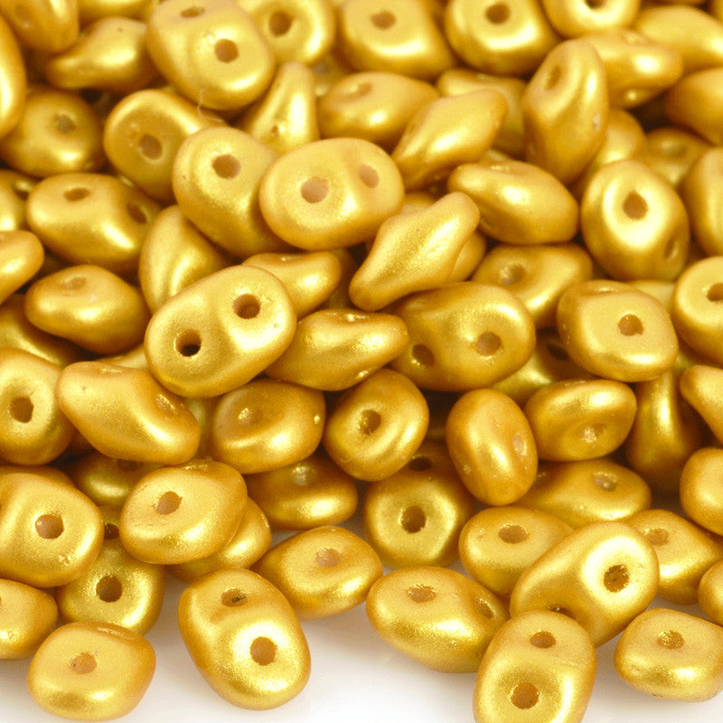Seed Beads-2.5x5mm Superduo-249 Gold Shine Yellow-Czech