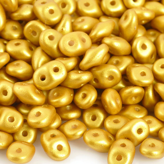 Seed Beads-2.5x5mm Superduo-249 Gold Shine Yellow-Czech