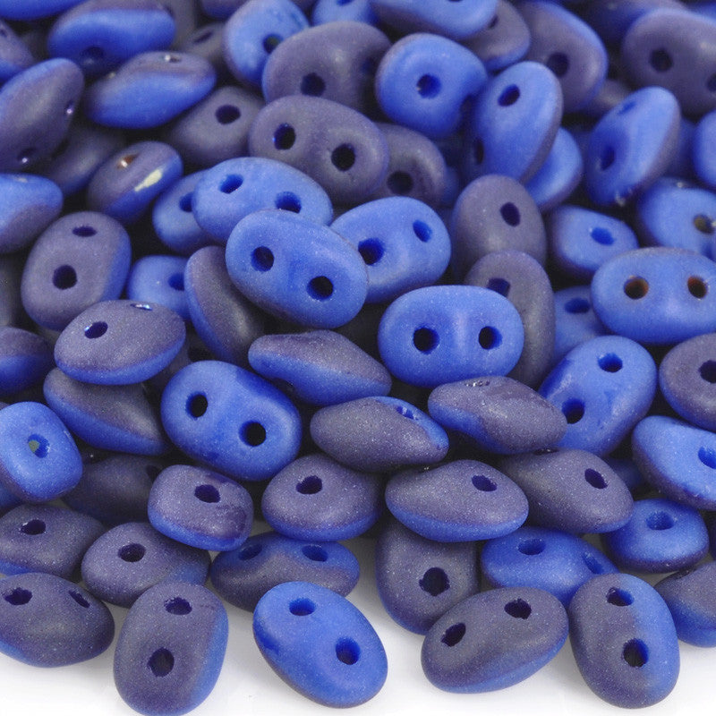 Seed Beads-2.5x5mm Superduo-252 Denim Duet Opaque Matte
