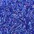 Seed Beads-2x6mm Twisted Bugle-177 Transparent Cobalt AB-Miyuki-12 Grams