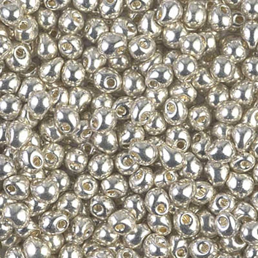 Seed Beads-3.4mm Drop-1051 Galvanized Silver-Miyuki