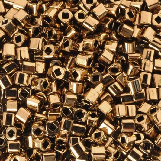 Seed Beads-4mm Cube-221 Bronze-Toho-7 Grams