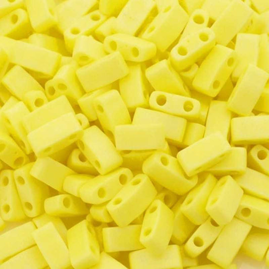 Seed Beads-5mm 1/2 Cut Tila-404FR Opaque Yellow AB-Miyuki-7 Grams