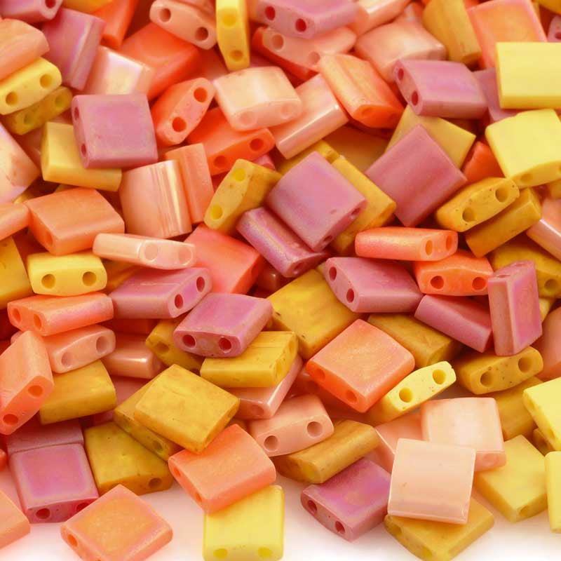 Seed Beads-5mm Tila-002 Fresh Peach Mix-Miyuki