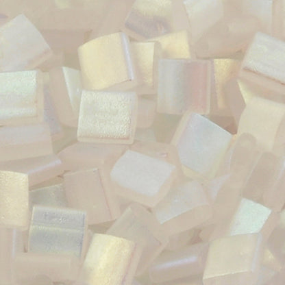Seed Beads-5mm Tila-025 Crystal AB Full Matte-Miyuki-7 Grams