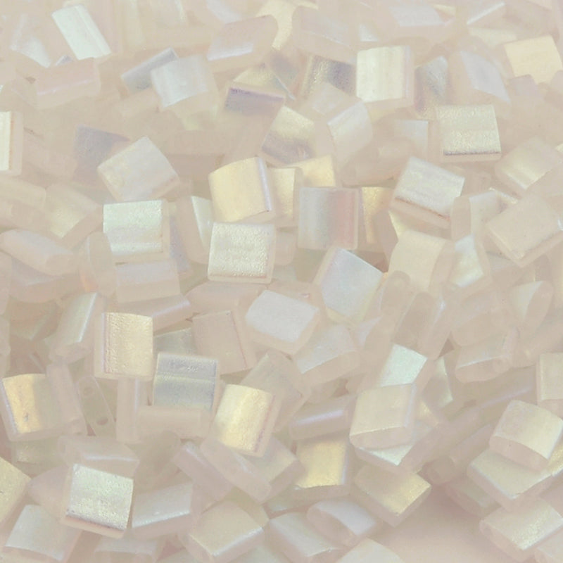 Seed Beads-5mm Tila-025 Crystal AB Full Matte-Miyuki-7 Grams