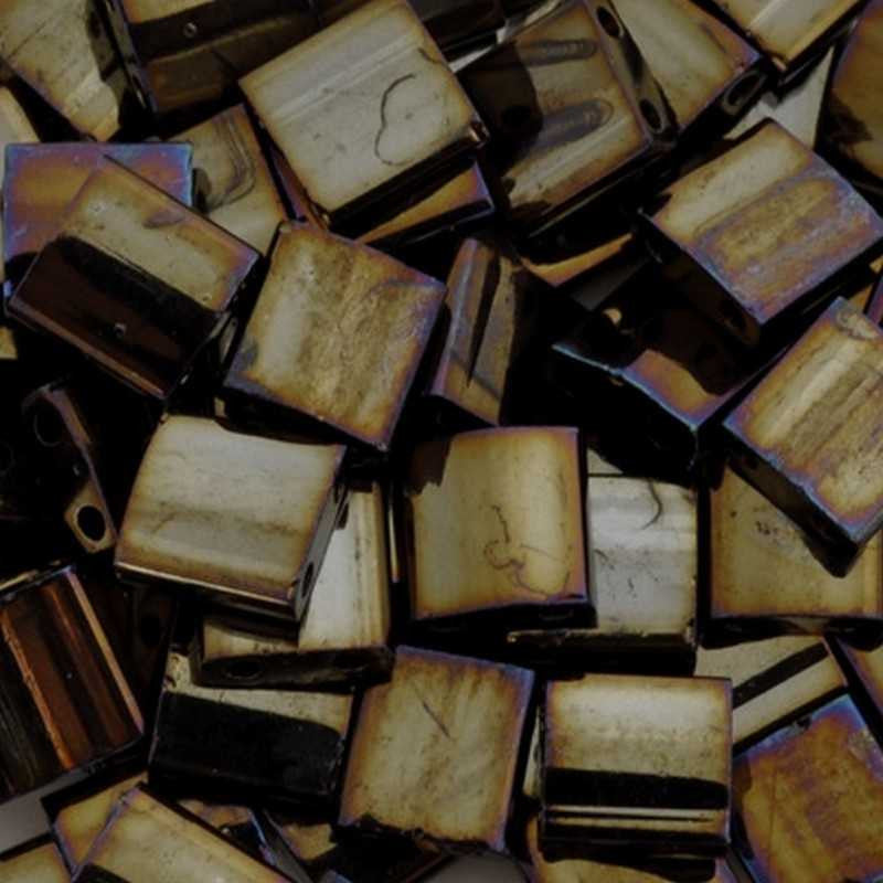 Seed Beads-5mm Tila-458 Metallic Brown Iris-Miyuki-7 Grams