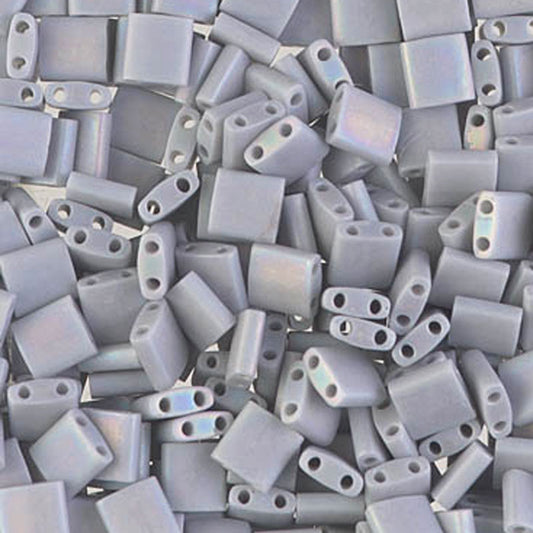 Seed Beads-5mm Tila-498FR Matte Opaque Gray AB-Miyuki