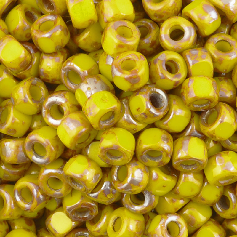 Seed Beads-6/0 Matubo-3 Cut-48 Lemon Rembrandt-Czech-16 Grams
