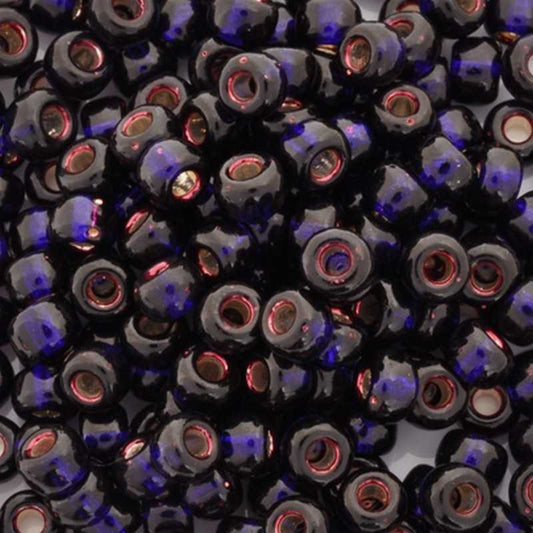 Seed Beads-6/0 Round-1426 Silver Lined Dark Purple-Miyuki-16 Grams