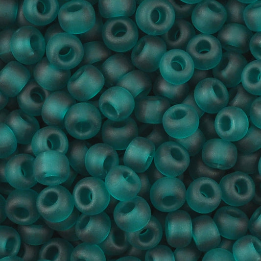 Seed Beads-6/0 Round-147F Matte Transparent Emerald-Miyuki-16 Grams