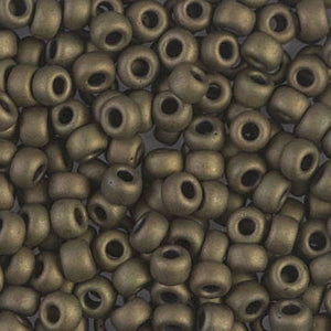 Seed Beads-8/0 Round-2004 Matte Metallic Dark Olive