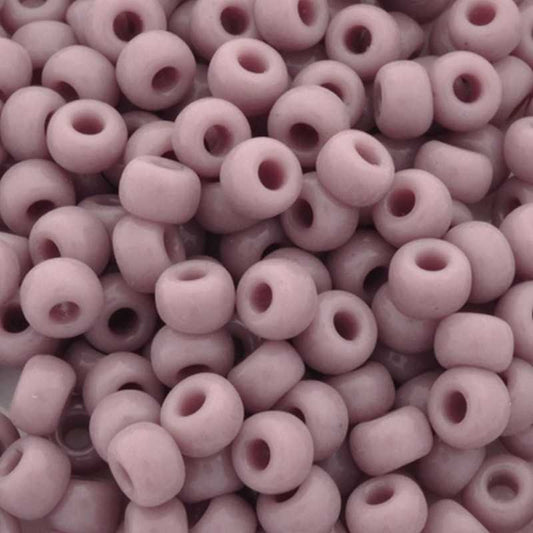 Seed Beads-6/0 Round-410 Opaque Mauve-Miyuki-16 Grams
