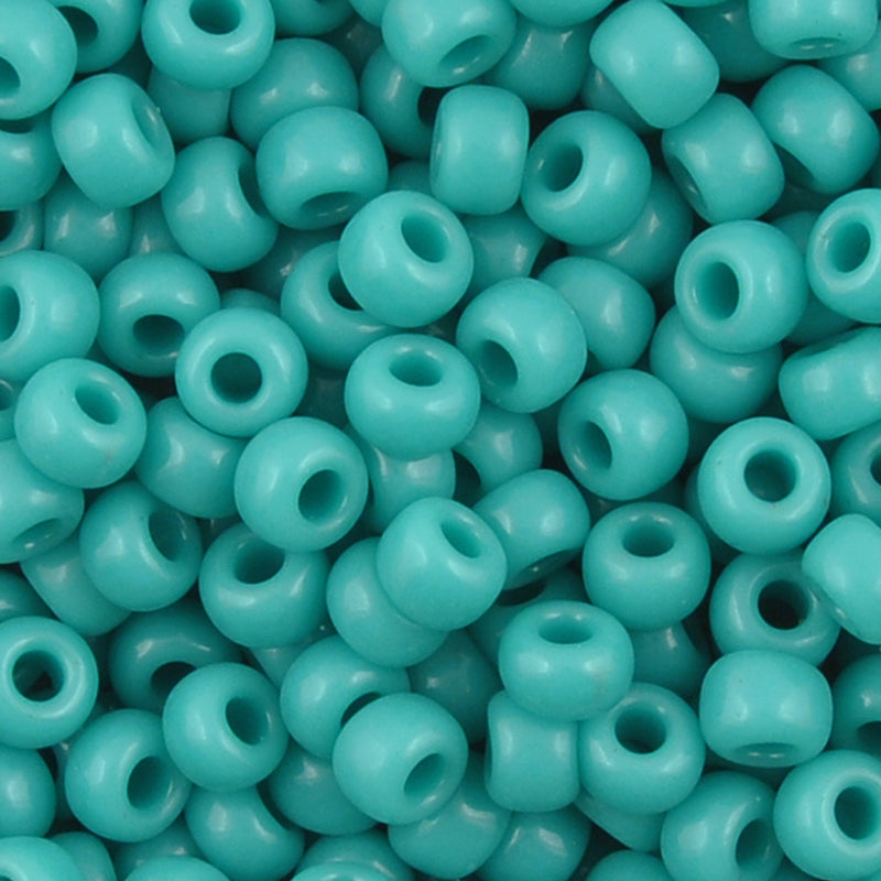 Seed Beads-6/0 Round-412 Opaque Turquoise Green-Miyuki-16 Grams