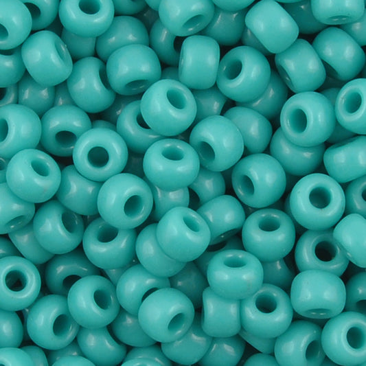 Seed Beads-6/0 Round-412 Opaque Turquoise Green-Miyuki-16 Grams