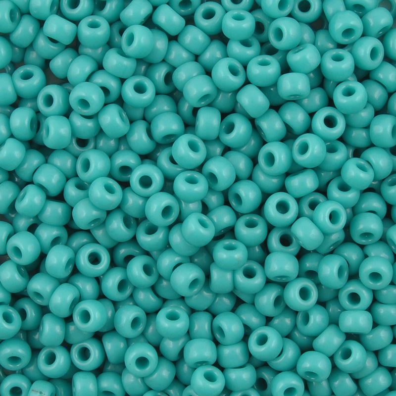 Seed Beads-6/0 Round-412 Opaque Turquoise Green-Miyuki-16 Grams