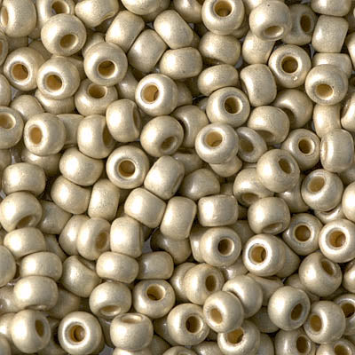Seed Beads-6/0 Round-4201F Duracoat Galvanized Matte Silver-Miyuki