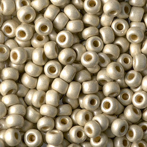 Seed Beads-6/0 Round-4201F Duracoat Galvanized Matte Silver-Miyuki