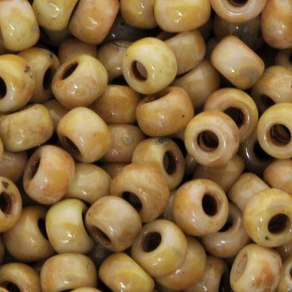 Seed Beads-11/0 Round-4512 Opaque Yellow Picasso-Miyuki-16 Grams