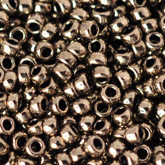 Seed Beads-6/0 Round-457 Metallic Dark Bronze-Miyuki-16 Grams