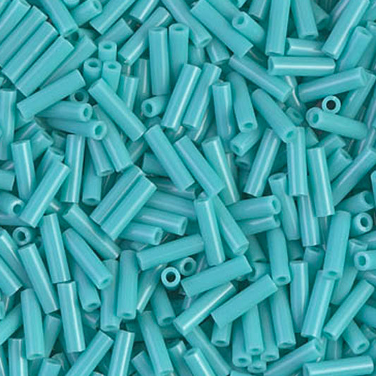 Seed Beads-6mm Bugle-412 Op Turquoise Green-Miyuki