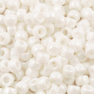 Seed Beads-7/0 Matubo-2 Luster Opaque White-Czech-7 Grams