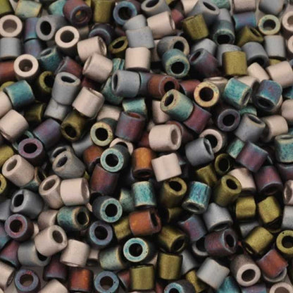 Seed Beads-8/0 Delica-24 Matte Heavy Metals Mix-Miyuki-14 Grams