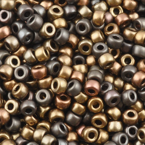 Seed Beads-8/0 Matubo-34 Matte Metallic Leather-Czech-16 Grams