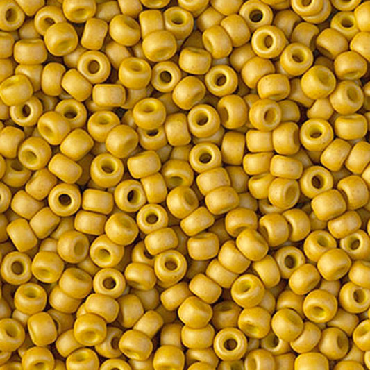 Seed Beads-15/0 Round-1233 Matte Opaque Mustard-Miyuki