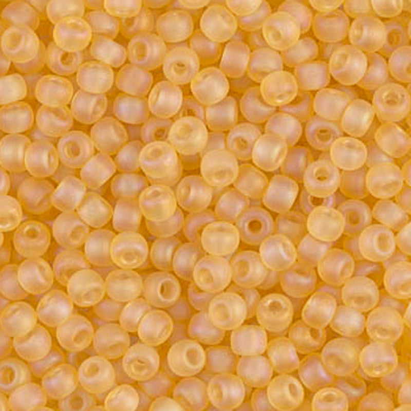 Seed Beads-15/0 Round-132FR Matte Transparent Light Topaz AB-Miyuki-7 Grams