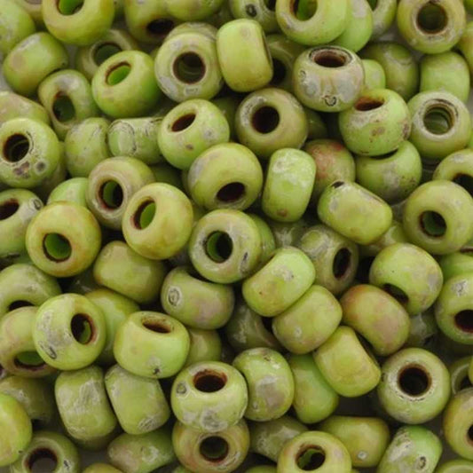Seed Beads-8/0 Round-4515 Picasso Chartreuse Matte-Miyuki