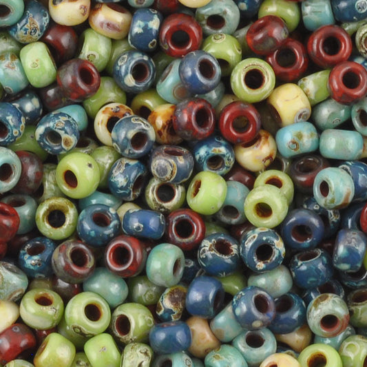 Seed Beads-011 Hybrid Mix Opaque Picasso-Miyuki