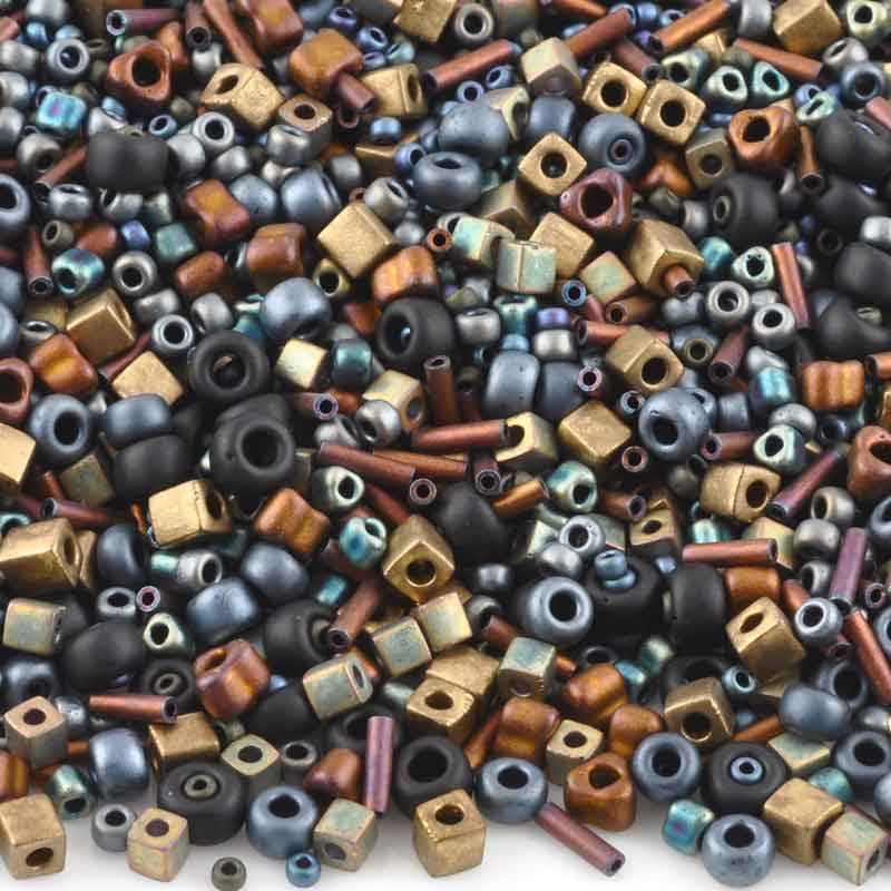 Seed Beads-Various Shapes-04 Flat Iron-Multi Mix-Miyuki