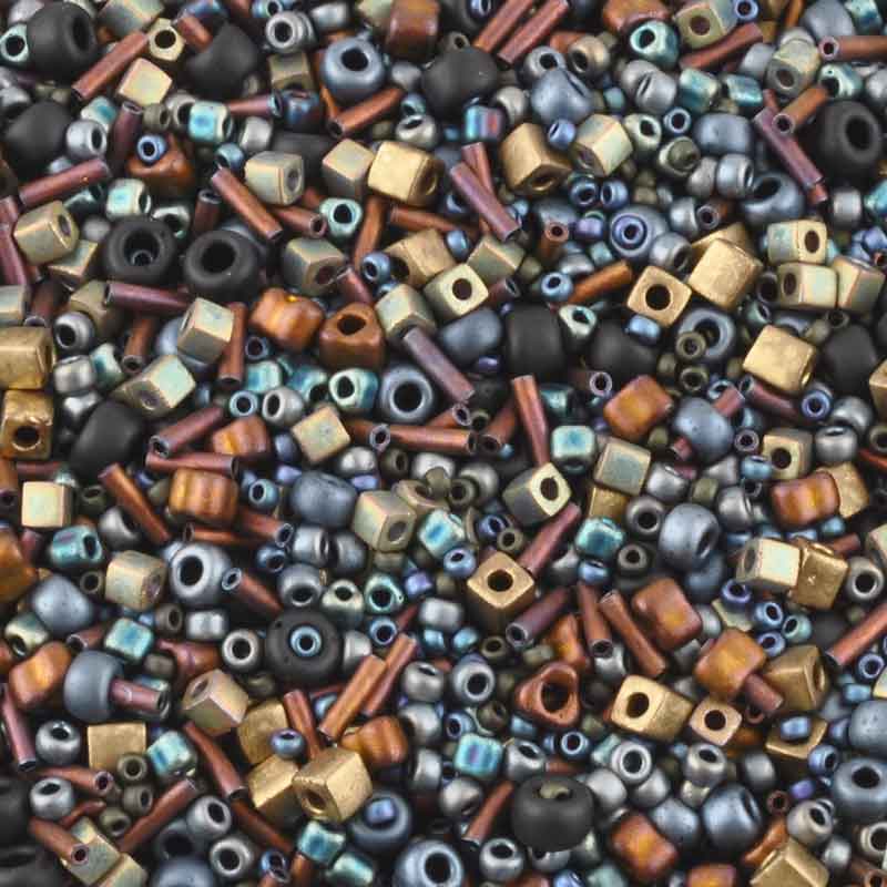 Seed Beads-Various Shapes-04 Flat Iron-Multi Mix-Miyuki