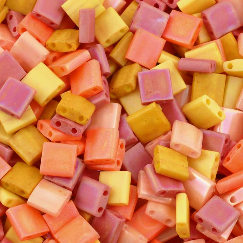 Seed Beads-5mm Tila-002 Fresh Peach Mix