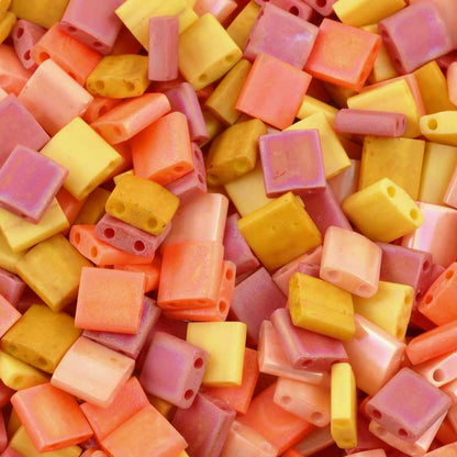 Seed Beads-5mm Tila-002 Fresh Peach Mix