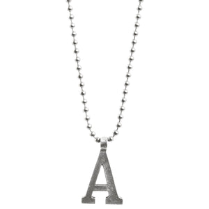 Finished Jewelry-Simple-Letter A-Antique Silver Ball Chain Necklace