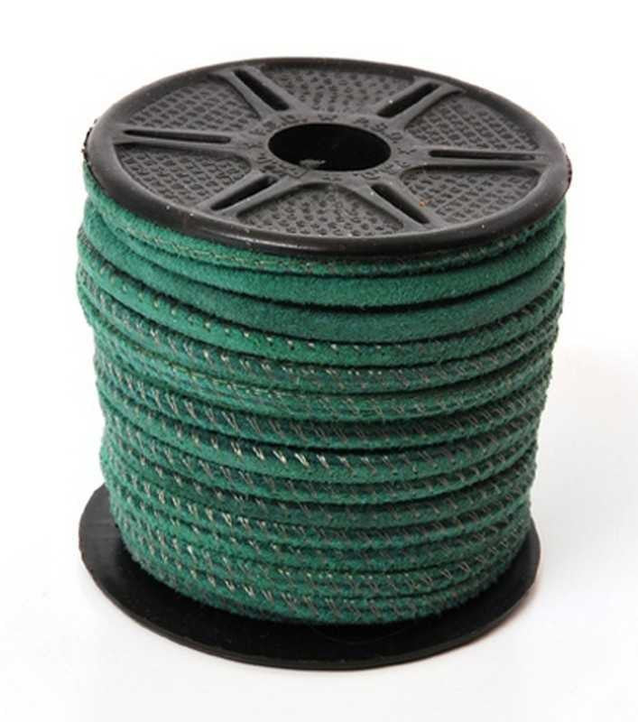 Suede Cord-2.5mm Suede Stitched Cord-Bright Green-10 Meter Spool