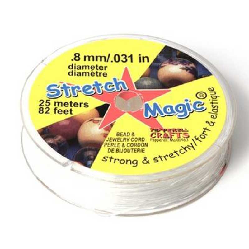 Stretch Magic Bead & Jewelry Cord - Strong & Stretchy, Easy to Knot - Clear  Color - 0.8mm diameter - 25-meter (82 ft) spool - Elastic String for making  beaded jewelry : : Home